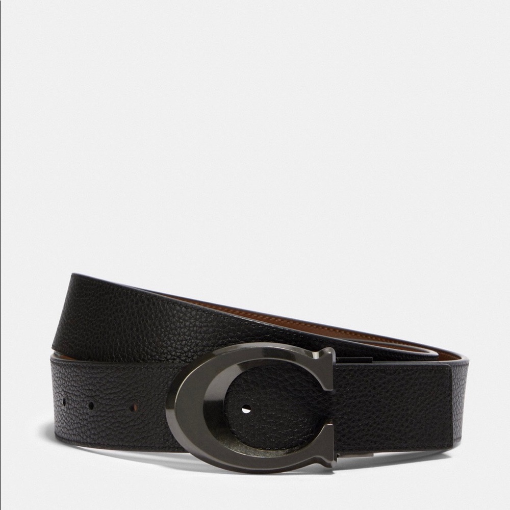 Coach Signature Buckle Cut To Size Reversible Belt, 38 Mm - Picture 3 of 8
